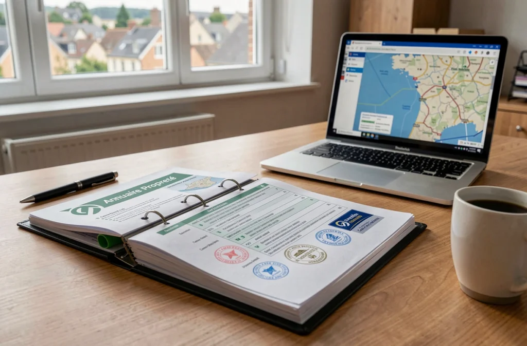 Annuaire Propreté Centre-Val de Loire ouvert sur une page de prestataires certifiés de nettoyage